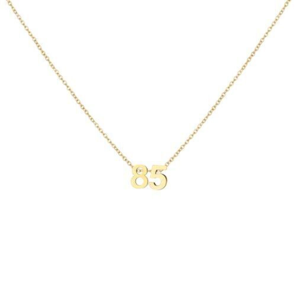 7503 18K Gold Plated Number 85 Necklace Dainty Pendant Chain Necklace